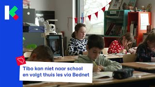 Tibo volgt thuis les via Bednet [upl. by Bridie]