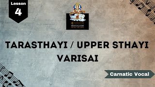 Tarasthayi Varisai or Upper Sthayi Varisai  Carnatic music lessons for beginners   Lesson 4 [upl. by Cj]