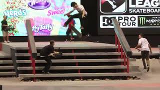 Chris Cole Switch frontside 360 flip attempts at Street League AZ 2011 [upl. by Anis561]