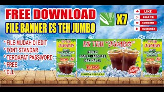 CARA MUDAH MEMBUAT BANNER FREE CDR ES TEH JUMBO [upl. by Allanson583]