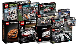 All LEGO Porsche sets 2015  2023 CompilationCollection Speed Build [upl. by Ellerahs]