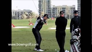 Padraig Harrington practicing on the range with Pete Cowen [upl. by Ainevul396]