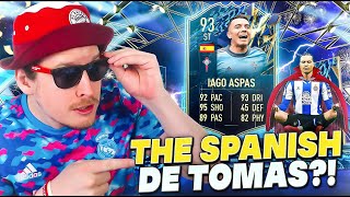 The Spanish De Tomas 93 TOTS Aspas Review FIFA 22 Ultimate Team [upl. by Anaujd596]