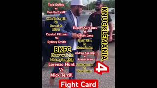 BKFC KnuckleMania 4 Fight Card Lorenzo Hunt vs Mick Terrill boxing [upl. by Enoek]