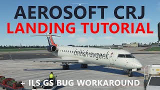 MSFS 2020  AEROSOFT CRJ LANDING TUTORIALS ILS into Hamburg with GS Bug Workaround Tips [upl. by Nitsud]