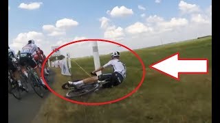 Chris Froome  CRASH  Tour de France 2018  stage 1 [upl. by Sonitnatsok]