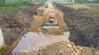 Ultimate Episode Finals​ Of Construction New Road Foundation Processing By Komatsu Dozer Dump Trucks [upl. by Eblehs444]