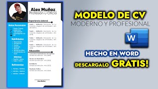 ¡Cómo hacer un CV Profesional en Word  Obtén Plantilla Gratuita [upl. by Congdon]