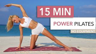 15 MIN POWER PILATES  this is a proper workout my personal favorite  floor only knee friendly [upl. by Jez]