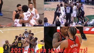 NBA BEST Fights MOST Heated Moments Ejections of 202324 Season [upl. by Adliwa598]