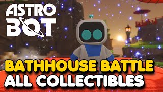 Astro Bot  Bathhouse Battle 100 Walkthrough All Bots Puzzle Pieces amp Lost Galaxies [upl. by Hertha]