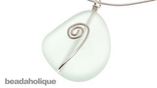 How to Make a Spiral Sea Glass Wire Wrapped Pendant [upl. by Cesya875]