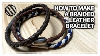 Leather Craft How to make a Braided Leather Bracelet [upl. by Atthia753]