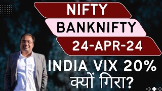 Nifty Prediction and Bank Nifty Analysis for Wednesday  24 April 24  Bank NIFTY Tomorrow [upl. by Nannerb]