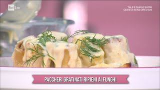 Paccheri gratinati ripieni ai funghi  È sempre mezzogiorno 22102021 [upl. by Edmanda195]