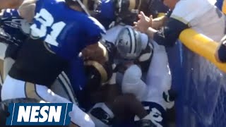 Dez Bryant Gets Punched In Face In RamsCowboys Brawl [upl. by Musihc]