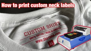 Printing custom neck labels using DTG freejet 330tx plus [upl. by Retsila]