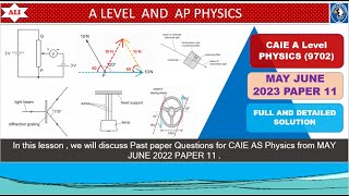 AS LEVEL PHYSICS 9702 PAPER 1MayJune 2023  Paper 11  970211MJ23 Full and Detailed Solution [upl. by Bud80]