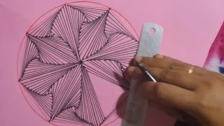 Easy line drawing Art for beginners l spiral 3D drawing l arts amp Craft [upl. by Bertolde]