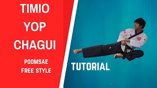 Patada con salto lateral  Timio Yop chagui  tutorial 4 pasos [upl. by Anivahs]