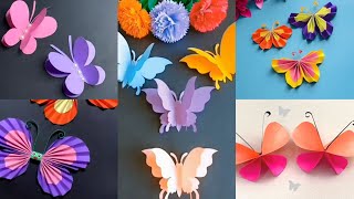 How to make paper butterflyButterfly craftsEasy paper ButterflyOrigami butterflies [upl. by Nosnej]