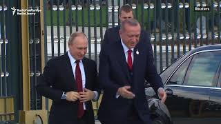 Erdogan Welcomes Putin On Ankara Visit [upl. by Lowry]