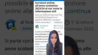 Iscrizioni online allanno scolastico 202324 come si fa [upl. by Eirehs]