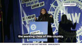 FULL SPEECH AOC at GOTV Rally with UAW in Detroit MI [upl. by Bradstreet]