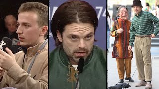 SO INSPIRING Sebastian Stan Defends Adam Pearson After Cruel ‘Beast’ Comment by Reporter [upl. by Sarkaria]