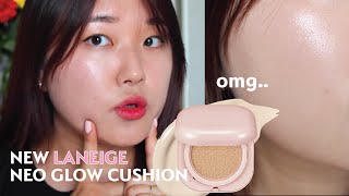 FINALLY 💖 New Laneige Neo GLOW Cushion First Impressions amp Review [upl. by Neruat547]