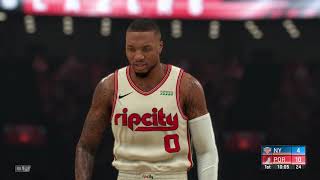 NBA 2K20  New City Uniforms New York Knicks vs Portland Trail Blazers [upl. by Eardnaed57]