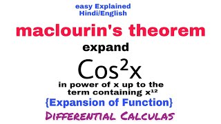 Maclaurins theorem problems  question 2  maclaurins theorem questions [upl. by Yesllek138]