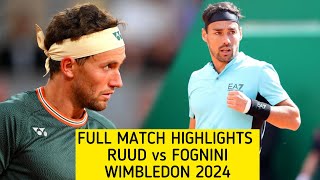 🤯RUUD vs FOGNINI HIGHLIGHTS WIMBLEDON 2024 [upl. by Norat322]