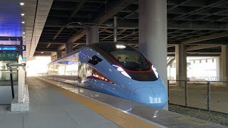 廣鐵新復興號 quot藍暖男quot CR300AF江門站停車 China new bullet train CR300AF [upl. by Vivian755]