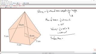 M3 Surface area and volume of a pentagonal base pyramid [upl. by Aiciled]