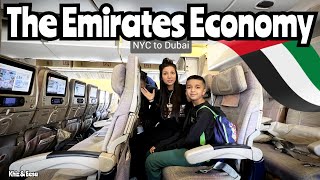 Emirates Economy Experience on Boeing 777300ER from New York to Dubai travel flight emirates [upl. by Enitnatsnoc]