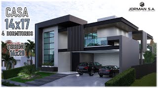 House Design  Modern House Design  14x17m 2 Storey  4 Bedrooms [upl. by Lashonda]