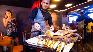 Brazilian Steakhouse  HUGE BEEF RIBS  14 MEATS CHURRASCARIA in Rio de Janeiro Brazil [upl. by Borden]