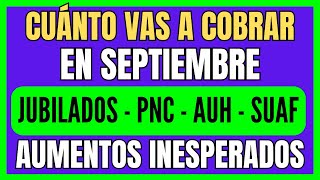 🚨 AUMENTO por IPC a JUBILADOS y PENSIONADOS de ANSES en SEPTIEMBRE ¿HABRÁ BONO ✚ AUH PNC y SUAF [upl. by Caddaric]