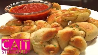 Homemade Garlic Knots Recipe  Two Ingredient Dough  Cait Straight Up [upl. by Bradly]