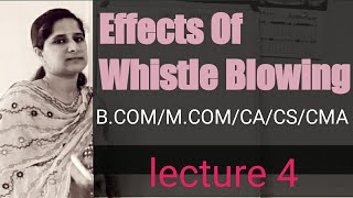 Effects Of Whistle Blowing  Lecture 4  For Bcom  CA  CMA  CS [upl. by Aihsatsan]