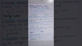 Class XI Methods of preparation of Ethane Organic chemistry [upl. by Rebm]