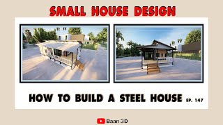 Steel House Design Ep 147 budget house 2 bedroom [upl. by Snave]