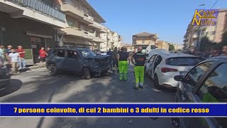 Caltagirone incidente via Madonna della Via 7 persone coinvolte tra cui 2 bambini di 4 e 9 anni [upl. by Eniac]