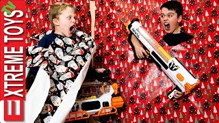 Wrapping Paper Wreck Ethan Vs Cole Nerf Battle in the Holiday Mess [upl. by Aire]