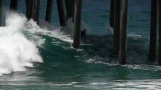 Pro Surfer Kelly Slater shoots the Huntington Beach Pier [upl. by Sillyrama45]