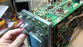 266 Repair Log Tektronix 465B Trigger control repair  replacement  oscilloscope repair [upl. by Laehctim]