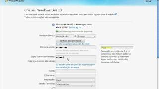 Criar conta no windows Live [upl. by Betthel]