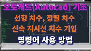 오토캐드 초보탈출 오토캐드 기초 선형치수Dimlinear 정렬치수Dimaligned 신속지시선Qleader 치수 기입 방법 l 설쟁디제이 [upl. by Sillyhp]