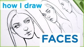 How to Draw a Female Face  Art Tutorial【My Sketching Technique】 [upl. by Selrac]